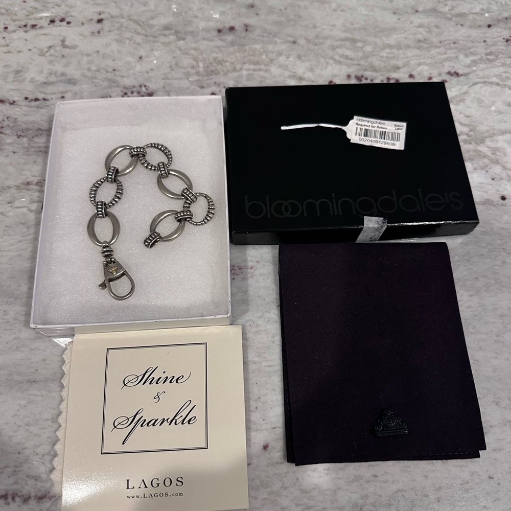 LAGOS Silver Fluted Link Bracelet